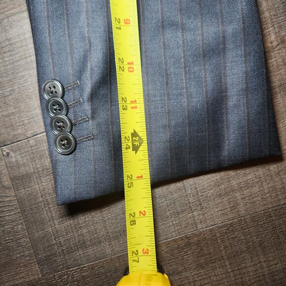 JACK VICTOR Mens Sport Coat Blazer 42R Gray Wool Striped Two-Button Notch Canada - Picture 8 of 16